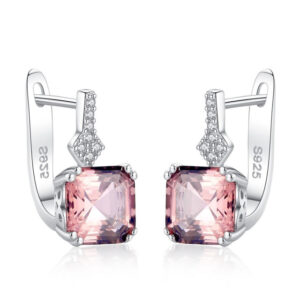 Cercei argint Almera burgundy