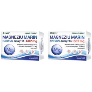 Pachet Magneziu Marin Natural Simag®55 682mg 30cps + 30cps