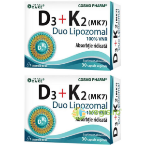 Pachet Vitamina D3 + K2 (Duo Lipozomal) 30cps+30cps