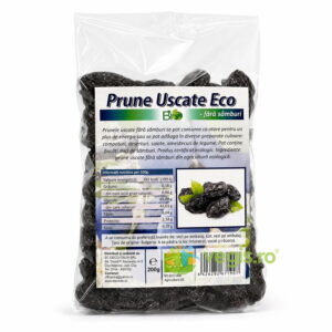 Prune Uscate fara Samburi Ecologice/Bio 200g