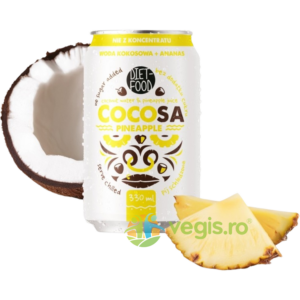 Apa de Cocos Naturala cu Ananas fara Zahar 330ml
