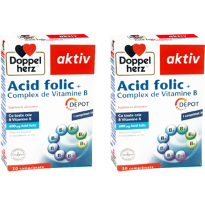 Pachet Acid Folic + Complex Vitamina B Depot Aktiv 30tb + 30tb