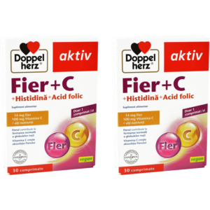 Pachet Fier + Vitamina C + Histidina + Acid Folic Aktiv 30cpr + 30cpr
