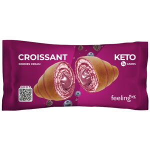 Croissant Keto cu Crema de Fructe de Padure Low-Carb fara Zahar Adaugat 50g