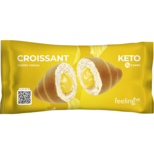 Croissant Keto Proteic cu Crema de Patiserie fara Zahar Low Carb 50g