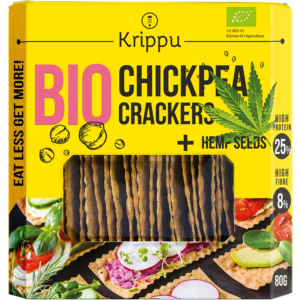 Crackers din Naut cu Seminte de Canepa Ecologici/Bio 80g
