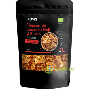 Chips-uri de Cocos cu Goji si Susan Ecologice/Bio 100g