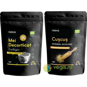 Pachet Mei Decorticat fara Gluten Ecologic/Bio 500g + Cus Cus Integral Ecologic/Bio 500g