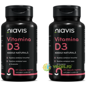 Pachet Vitamina D3 Naturala 4000ui 60cps+60cps