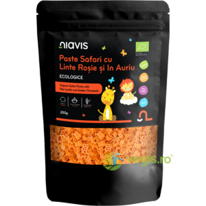 Paste Safari cu Linte Rosie si In Auriu fara Gluten Pentru Copii Ecologice/Bio 250g