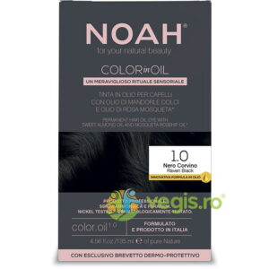Vopsea de Par Permanenta pe Baza de Ulei 1.0 Negru Intens (Raven Black) fara Amoniac 135ml