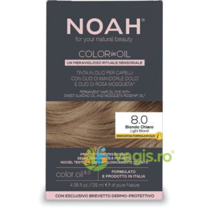 Vopsea de Par Permanenta pe Baza de Ulei 8.0 Blond Deschis (Light Blond) fara Amoniac 135ml