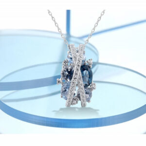 Pandantiv si lantisor din argint Royal Blue Grace