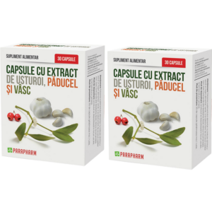 Pachet Capsule cu Extract de Usturoi, Paducel, Vasc 30cps+30cps
