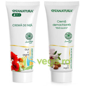 Pachet Crema de Fata cu Aur si Argint 75ml + Crema Demachianta 75ml