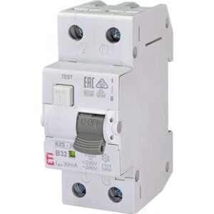 Intrerupator automat diferential RCBO KZS-2M 1P+N 32A/30mA curba B tip A Eti 002173207