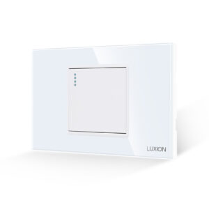 Intrerupator Simplu Mecanic LUXION cu Rama din Sticla, Standard Italian, 2/3M