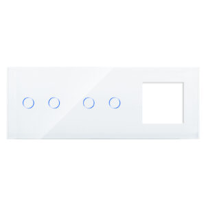 Panou 2 Intrerupatoare Duble si 1 Priza cu Touch Din Sticla LUXION