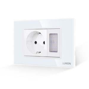 Priza Schuko + Lampa de Veghe cu Rama din Sticla LUXION, Standard Italian, 3M