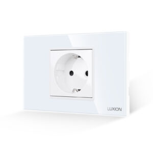 Priza Simpla LUXION cu Rama din Sticla, Standard Italian, 2/3M