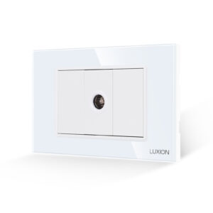 Priza TV 1M + 2 Taste False LUXION cu Rama din Sticla, Standard Italian, 3M