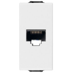 Priza internet 1 modul Vimar Neve Up 09338.9, RJ45 cat5e Netsafe UTP alb
