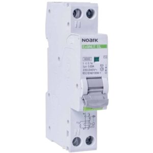 Disjunctor cu protectie diferentiala monofazica 1P+N 6A/30mA, curba B, RCBO, tip A, 6kA Noark 111160