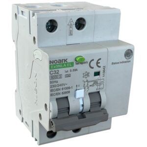 Dispozitiv de detectare a defectelor de arc electric AFDD+RCBO, 2P, 32A, 30mA, curba B, tip A, 6kA Noark 113635