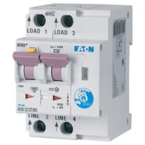 Dispozitiv de detectare a defectelor de arc electric AFDD, 2P, 32A, 30mA, 6kA, curba B, tip AC, AFDD+ Eaton 187230
