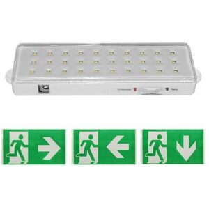 Lampa exit permanenta pentru evacuare de urgenta 30 LED, 180lm, autonomie 7 ore, IP20 Adeleq 19-915/P