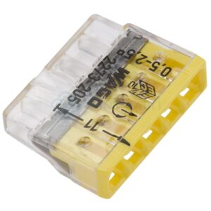 Set 10 conectori cu fixare prin impingere 5 conductoare 2,5mm2 24A Wago 2273-205