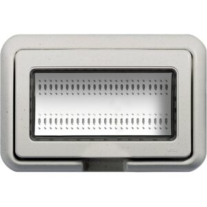 Placa ornament 4 module IP55 Bticino Living Light 24604N, alb