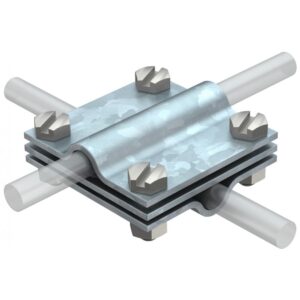 Piesa de legatura in cruce cu placa intermediara Rd 8-10 mm FT OBO 5314038