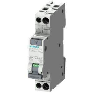 Intrerupator automat diferential RCBO 1P+N 16A/30mA 4.5kA curba C tip AC Siemens 5SV1313-1KK16