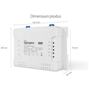 Releu inteligent Sonoff 4CHR3, Wireless, 4 canale, compatibil Alexa/Google Home 6920075775822
