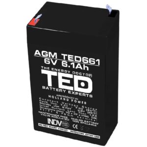 Acumulator AGM VRLA 6V 6,1A TED Battery Expert Holland TED661