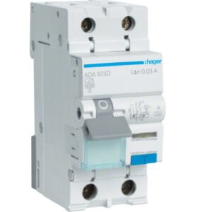 Disjunctor cu protectie diferentiala RCBO 1P+N 25A/30mA 6kA curba C tip A Hager ADA975D