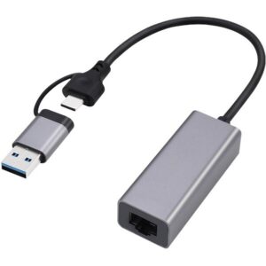 Adaptor A-USB3AC-LAN-01 USB 3.1 A Type-C Gigabit RJ-45 Gri