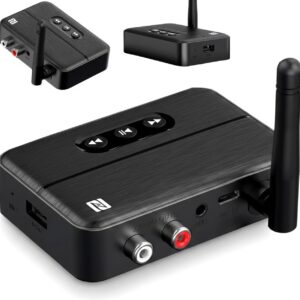 Adaptor RX Receptor Audio Bluetooth 5.4 Techstar® M60, Imperechere NFC, AUX + RCA, Redare USB, Type-C, Flash Drive, Microfon Integrat, HiFi, 10m