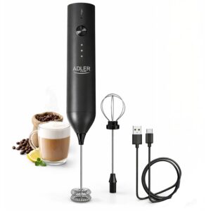 Aparat de Spumat Lapte AD 4533 2in1 3 Viteze Baterie Reincarcabila 1500mAh USB-C Negru