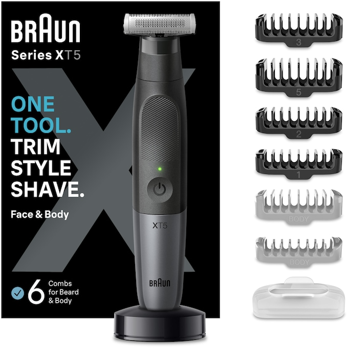 Aparat Hibrid de Tuns si Barbierit Series XT5300 Face & Body Wet&Dry Lama 4D Negru