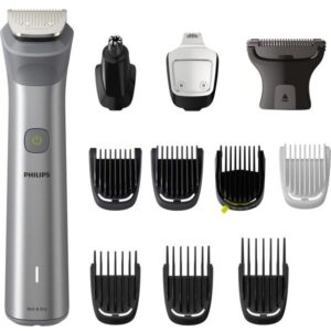 Aparat Tuns Barba/Parul 12 in 1 Tehnologie Beard Sens Lame Otel Auto-Ascutire 11 Setari Lungime Negru/Argintiu