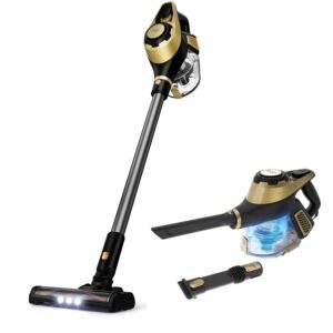 Aspirator Vertical 2in1 AD 7083 Capacitate Colectare 0.8L Perie Electrica cu LED Max 700W Auriu/Negru