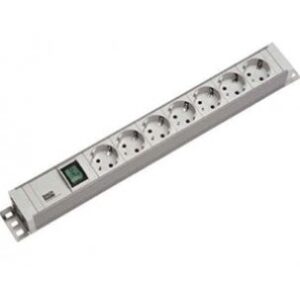 Prelungitor Prelungitor Bachmann PDU 19, 1U, 7 prize schuko, cu intrerupator, impamantare, cablu alimentare 2m cu conector