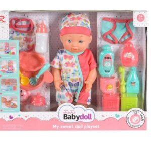 Bebelus BABYDOLL cu accesorii pentru ingrijire, 31 cm