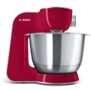 Robot de bucatarie planetar BOSCH Serie 4 MUM5 MUM55761, 900W (7 trepte), Bol inox 3.9l, Rosu/Argintiu