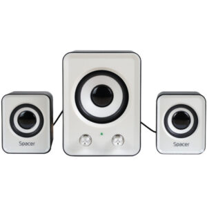 Boxe Desktop SPB-807 2.1 cu Subwoofer Putere 11W Alb/Negru