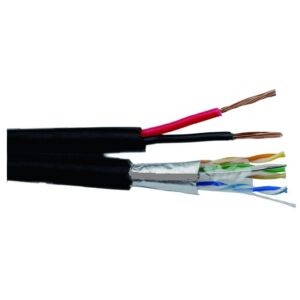 Cablu FTP CAT5E cupru+alimentare, 100 cupru cu alimentare 2x1, tambur 305 m