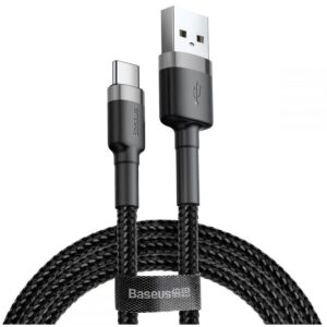 Cablu de date Cafule USB/USB Type-C 50cm Negru/Gri