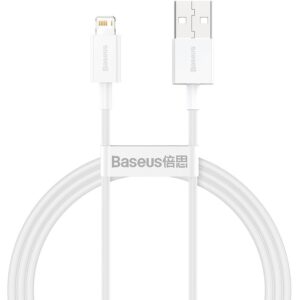Cablu de date Superior, USB/Lightning, 2.4A, 1m, Alb